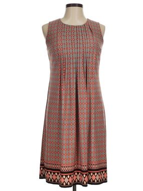NorthStyle Sleeveless Coral and Gray  Patterned A-Line Dress Size 14